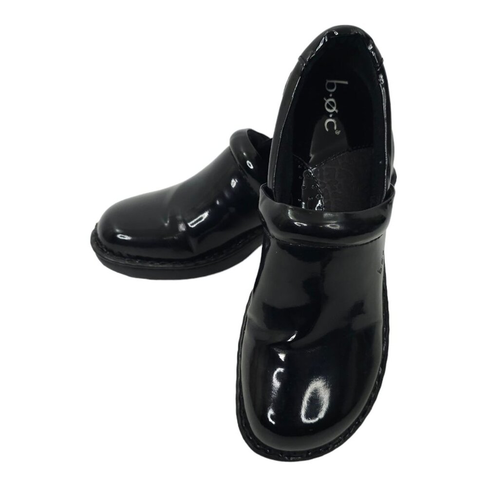 BOC Born Clogs Mules Womens Size 9.5 M Slip On Shoes Black Patent Peggy Comfort